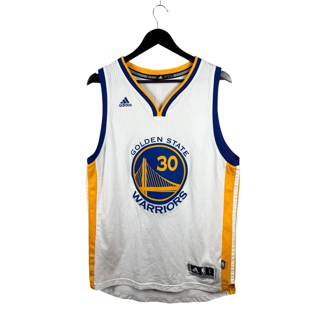 Golden State Warriors Steph Curry #30 White Adidas NBA Swingman Jersey Sz L